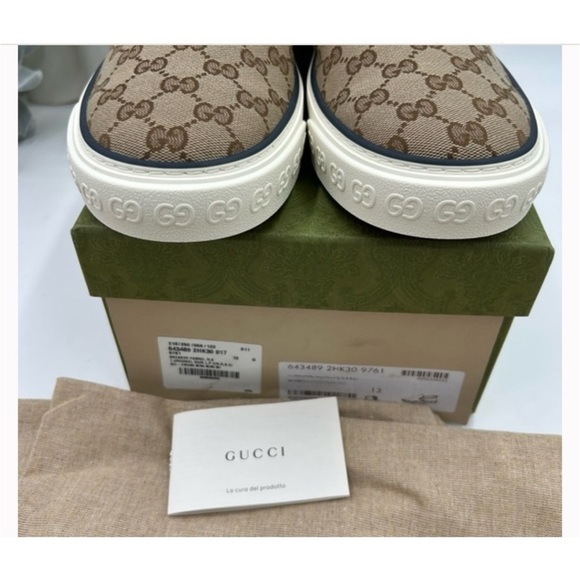 Gucci, GG Supreme, slip on canvas sneakers size 13 made in Italy main image 4